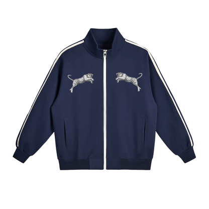 Contrast Side-Stripe Stand Collar  Jacket