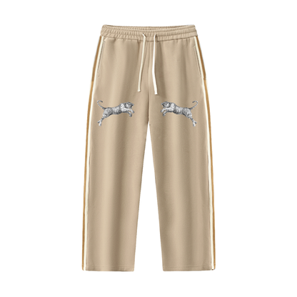 Contrast Side-Stripe Straight-Leg  Pants