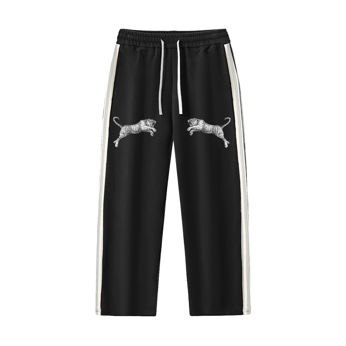 Contrast Side-Stripe Straight-Leg  Pants