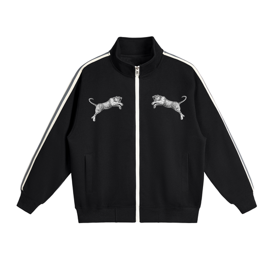 Contrast Side-Stripe Stand Collar  Jacket